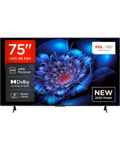  تلفزيون تي سي ال ذكي 75 بوصة UHD-4K 60HZ, HDR 10 نظام جوجل تي في ، 75P6k